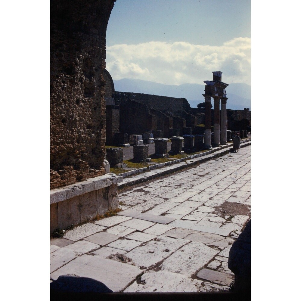 Kodak 35mm 1950s Red Border Kodachrome, ancient ruins of Pompeii